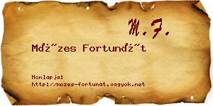 Mózes Fortunát névjegykártya